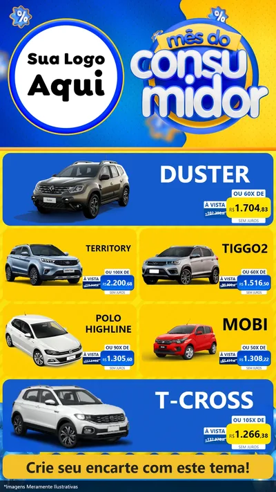 Modelo de TV para TV Vertical com o tema Mês do Consumidor para Concessionaria de Carros