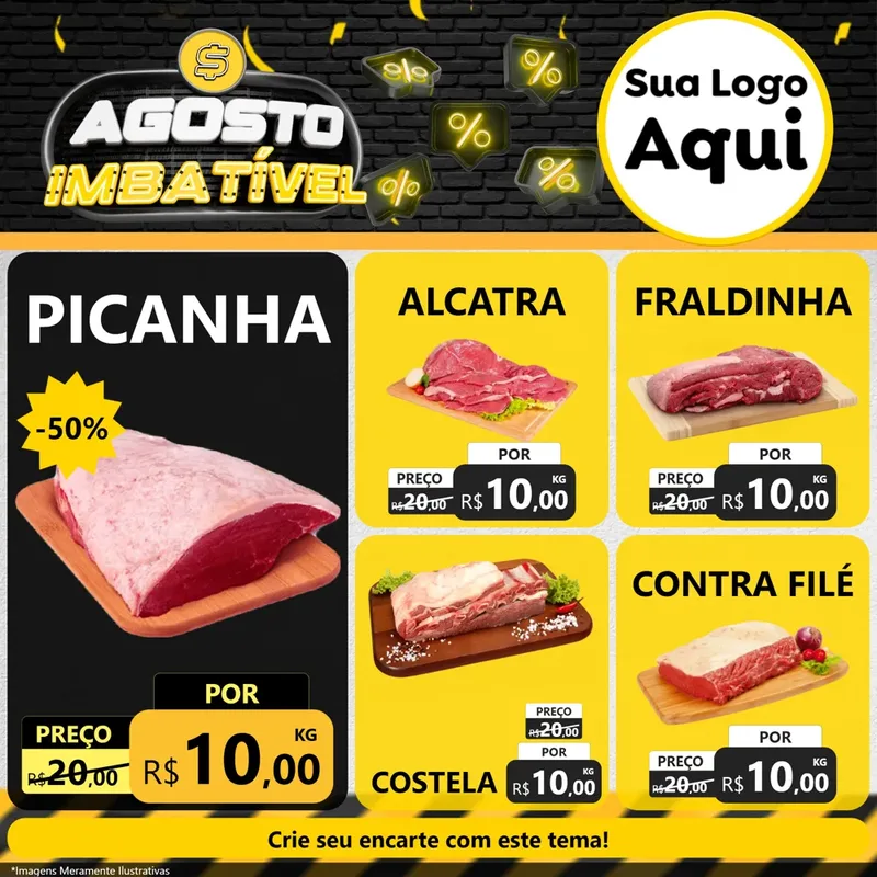 Modelo de Rede Social para Feed Facebook com o tema Agosto Imbatível para Açougue
