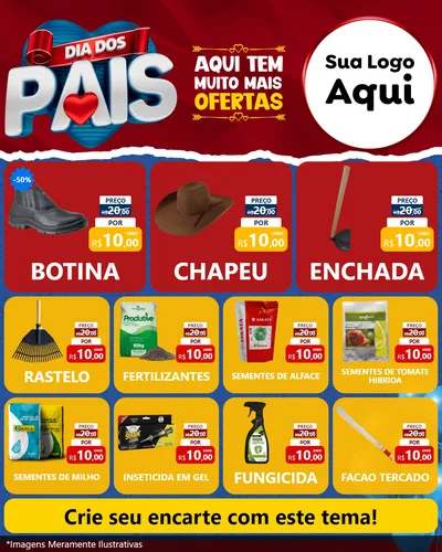 Modelo de Rede Social para Feed Instagram com o tema Dia dos Pais para Agropecuária