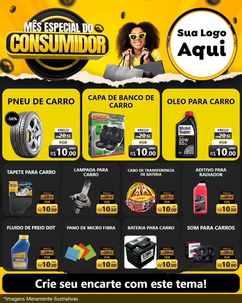 Modelo de Rede Social para Feed Instagram com o tema Mês Especial do Consumidor para Auto peças