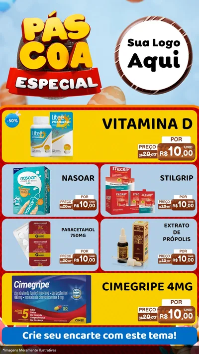 Modelo de TV para TV Vertical com o tema Páscoa Especial para Farmácia