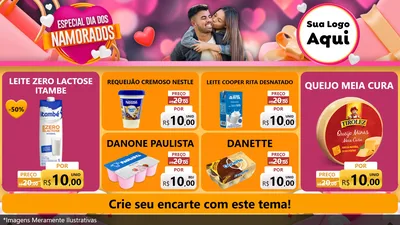 Modelo de TV para TV Horizontal com o tema Especial Dia dos Namorados para Frios e Laticínios