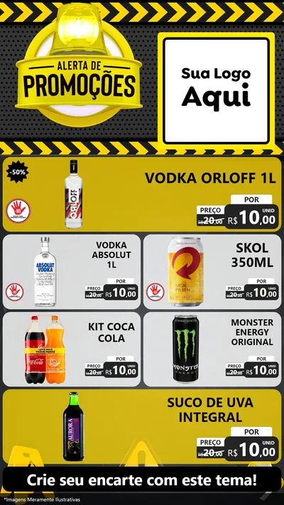 Modelo de TV para TV Vertical com o tema Alerta de Promoções para Distribuidora de bebidas