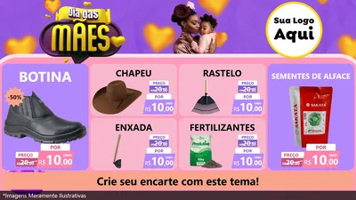 Modelo de TV para TV Horizontal com o tema Dia das Mães para Agropecuária