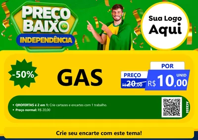 Modelo de Cartaz para Cartaz A4 Horizontal com o tema Preço Baixo de Independência para Água e gás