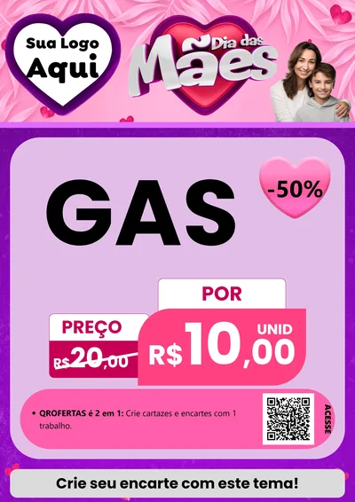 Modelo de Cartaz para Cartaz A4 Vertical com o tema Dia das Mães para Água e gás
