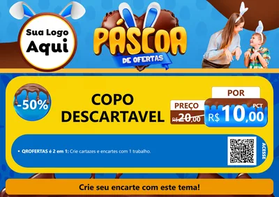 Modelo de Cartaz para Cartaz A4 Horizontal com o tema Páscoa de Ofertas para Embalagens