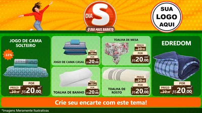 Modelo de TV para TV Horizontal com o tema Dia S - O Dia Mais Barato para Cama, Mesa e Banho