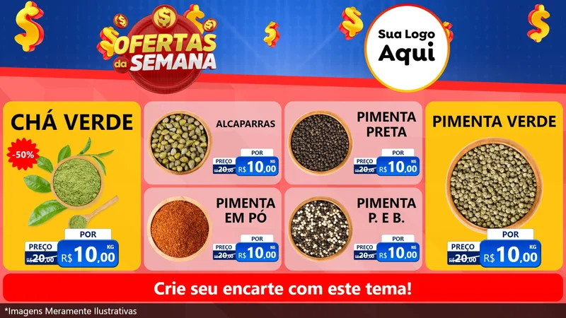 Modelo de TV para TV Horizontal com o tema Ofertas Da Semana para Produtos Naturais