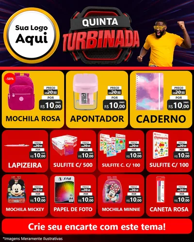 Modelo de Rede Social para Feed Instagram com o tema Quinta Turbinada para Papelaria