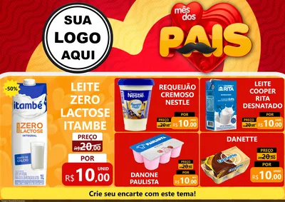 Modelo de Encarte para Encarte A4 Horizontal com o tema Mês Dos Pais para Frios e Laticínios