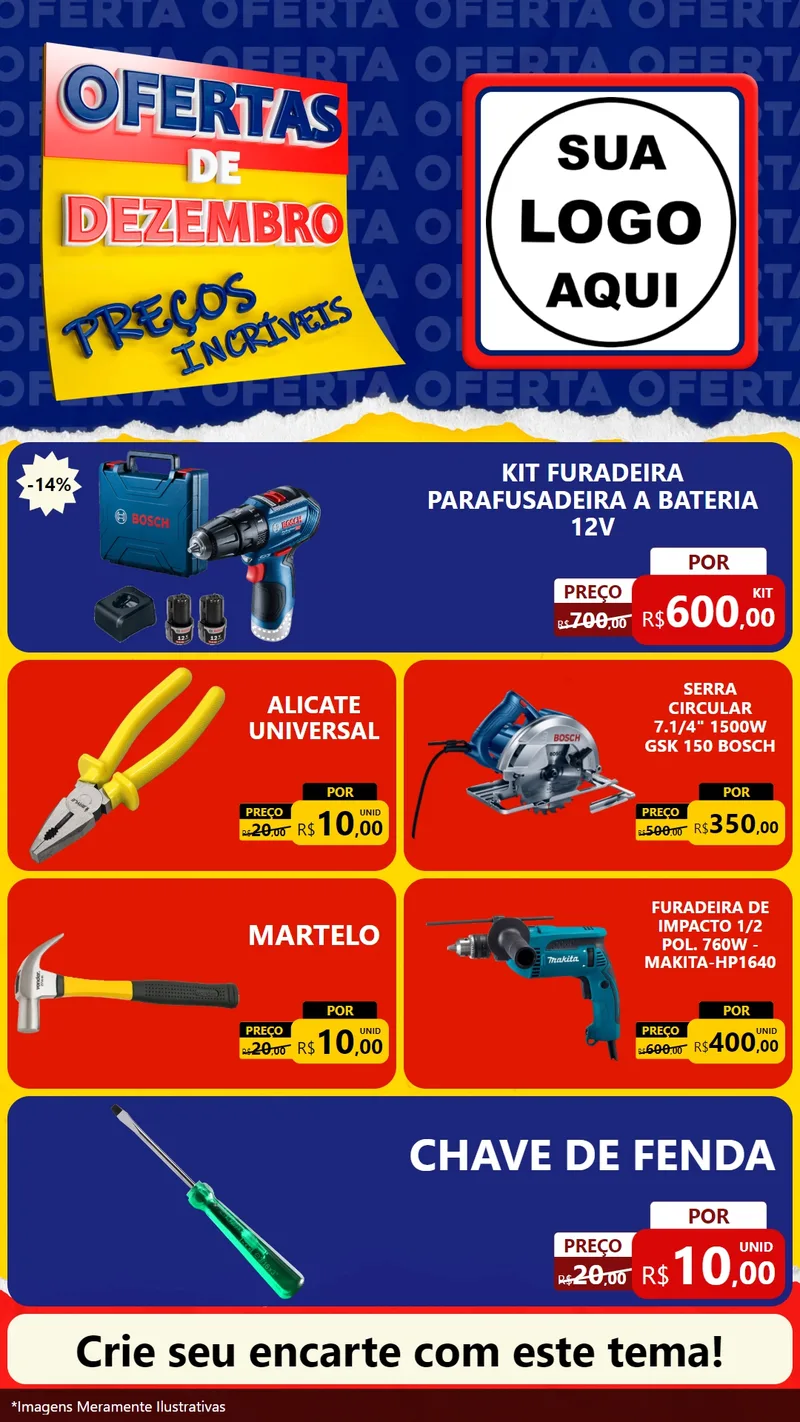 Modelo de TV para TV Vertical com o tema Ofertas de Dezembro - Preços Incríveis para Maquinas e Ferramentas
