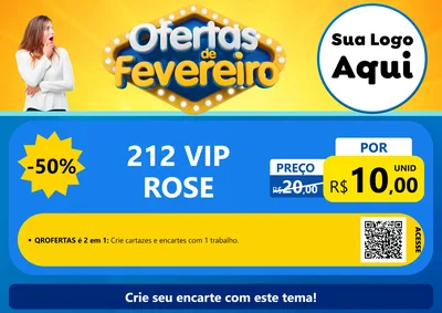 Modelo de Cartaz para Cartaz A4 Horizontal com o tema Ofertas de Fevereiro para Perfumes