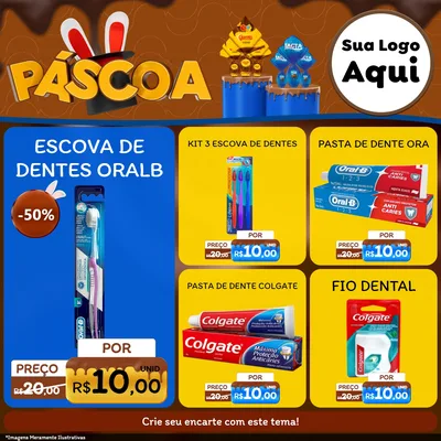 Modelo de Rede Social para Feed Facebook com o tema Páscoa para Higiene Pessoal