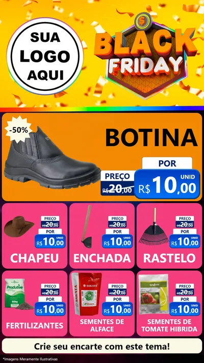 Modelo de Rede Social para Stories com o tema Black Friday para Agropecuária