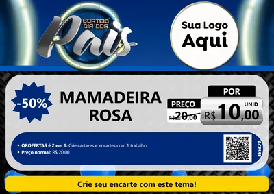 Modelo de Cartaz para Cartaz A4 Horizontal com o tema Sorteio Dia Dos Pais para Bebês