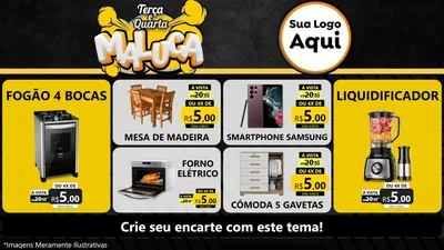 Modelo de TV para TV Horizontal com o tema Terça e Quarta Maluca para Móveis e Eletro