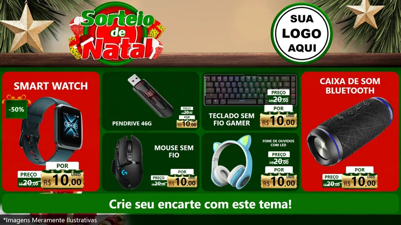 Modelo de TV para TV Horizontal com o tema Sorteio de Natal para Informática