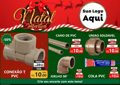Modelo de Encarte para Encarte A4 Horizontal com o tema Natal Imperdível para Tubos e conexões