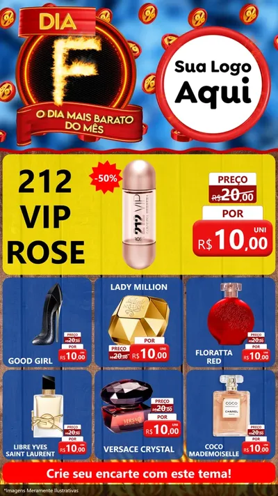 Modelo de Rede Social para Stories com o tema Dia F - O Dia Mais Barato Do Mês para Perfumes