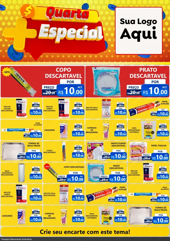 Modelo de Encarte para Encarte A4 Vertical com o tema Quarta Mais Especial para Embalagens