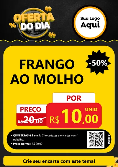 Modelo de Cartaz para Cartaz A4 Vertical com o tema Oferta Do Dia para Restaurante