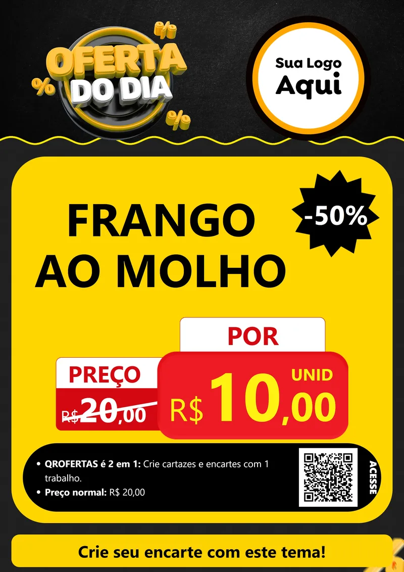 Modelo de Cartaz para Cartaz A4 Vertical com o tema Oferta Do Dia para Restaurante