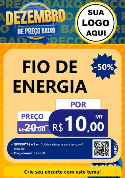 Modelo de Cartaz para Cartaz A4 Vertical com o tema Dezembro de Preço Baixo para Materiais Elétricos