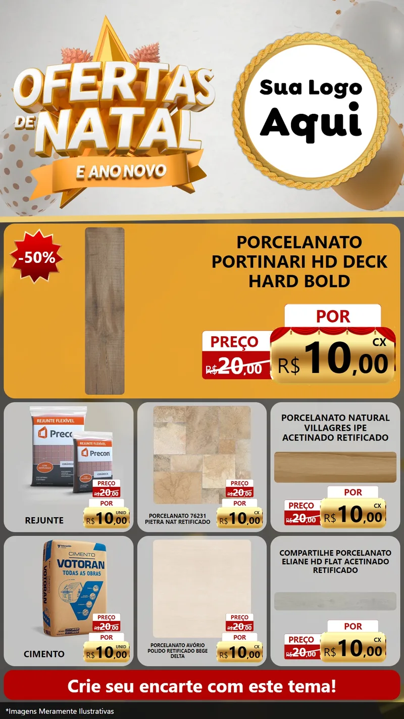 Modelo de Rede Social para Stories com o tema Ofertas De Natal E Ano Novo para Pisos e revestimentos