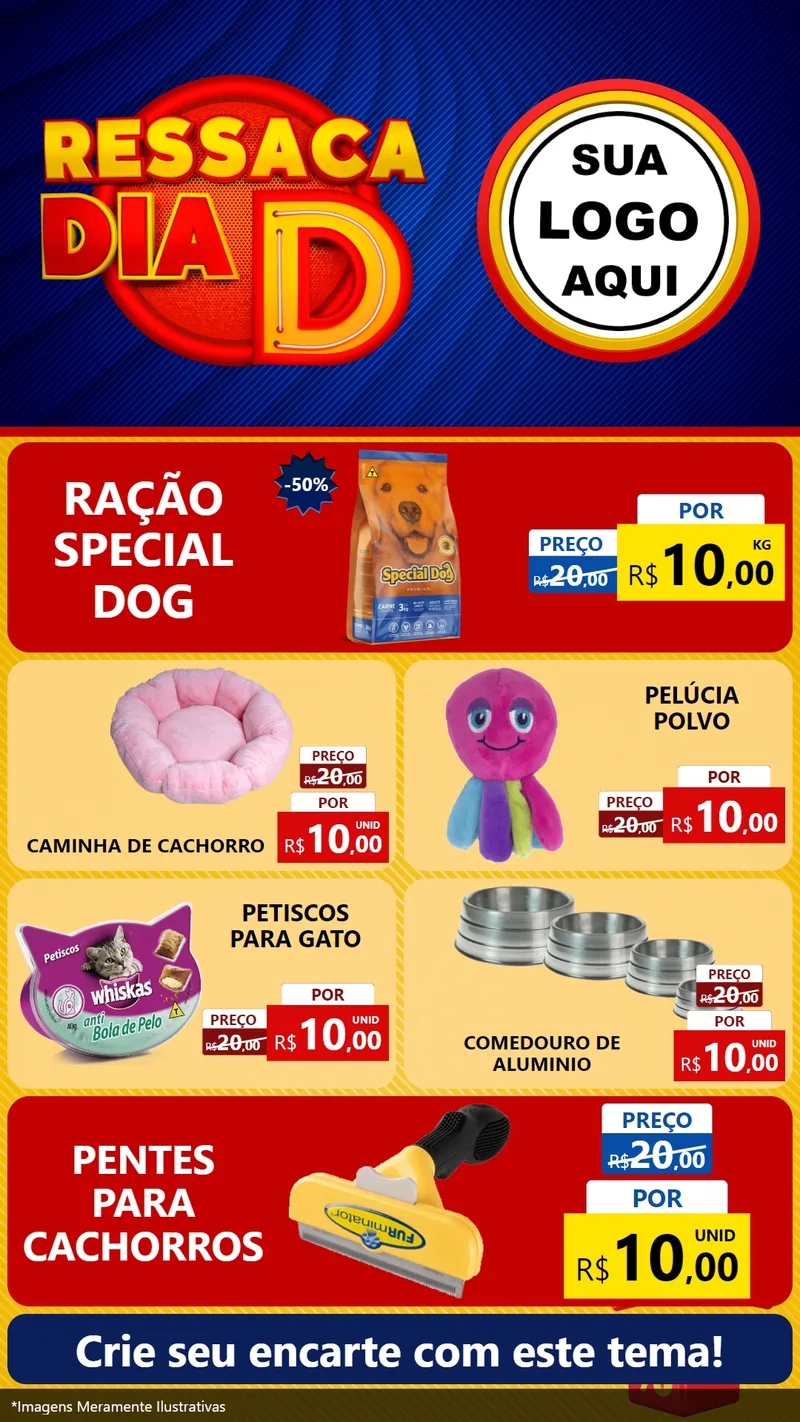 Modelo de TV para TV Vertical com o tema Ressaca Dia D para Pet Shop