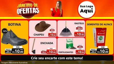 Modelo de TV para TV Horizontal com o tema Janeiro de Ofertas para Agropecuária