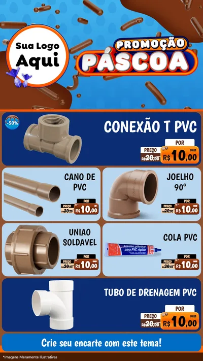 Modelo de TV para TV Vertical com o tema Promoção Páscoa para Tubos e conexões