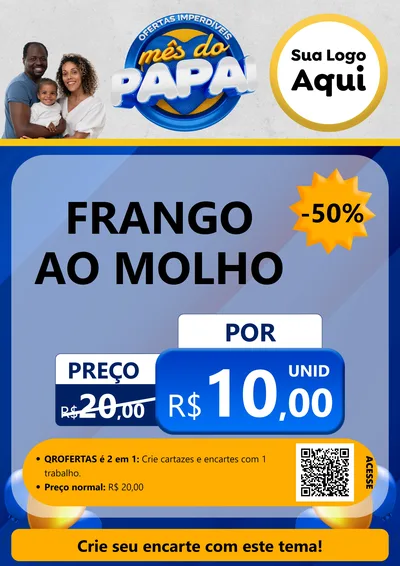 Modelo de Cartaz para Cartaz A4 Vertical com o tema Ofertas Imperdíveis Mês Do Papai para Restaurante