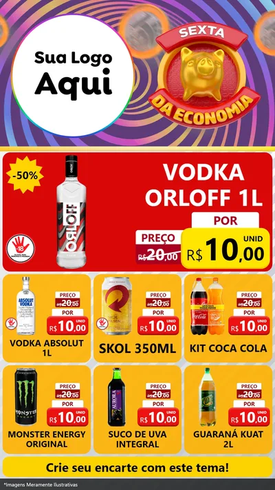 Modelo de Rede Social para Stories com o tema Sexta da Economia para Distribuidora de bebidas