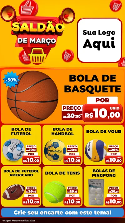 Modelo de Rede Social para Stories com o tema Saldão de Março para Artigos Esportivos