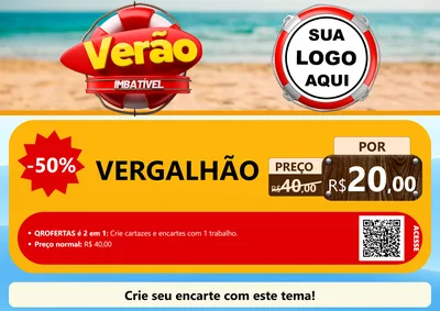Modelo de Cartaz para Cartaz A4 Horizontal com o tema Verão Imbatível para Ferragens