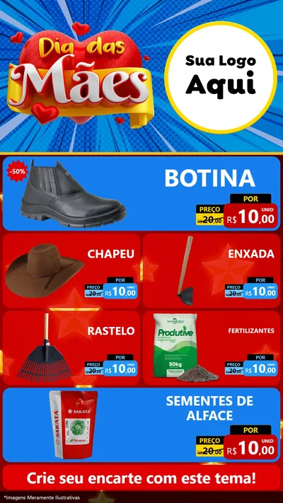 Modelo de TV para TV Vertical com o tema Dia das Mães para Agropecuária
