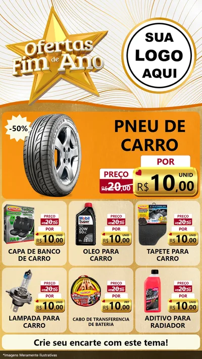 Modelo de Rede Social para Stories com o tema Ofertas Fim de Ano para Auto peças