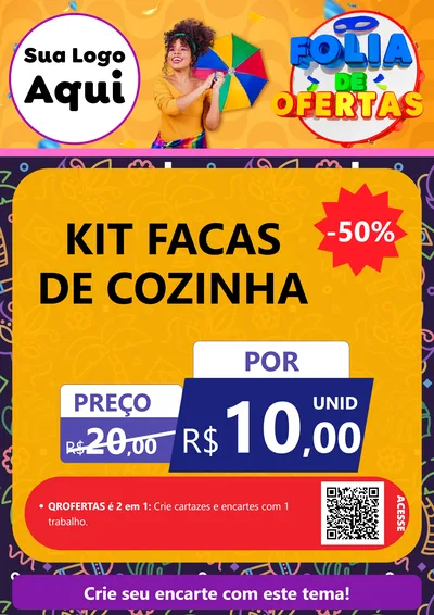 Modelo de Cartaz para Cartaz A4 Vertical com o tema Folia de Ofertas para Utilidades Domésticas