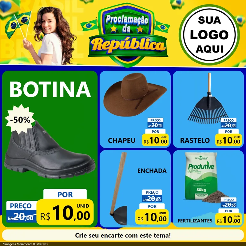 Modelo de Rede Social para Feed Facebook com o tema Proclamação da República para Agropecuária