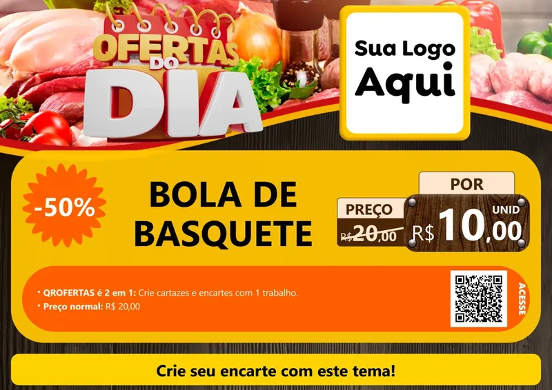 Modelo de Cartaz para Cartaz A4 Horizontal com o tema Ofertas do Dia para Artigos Esportivos
