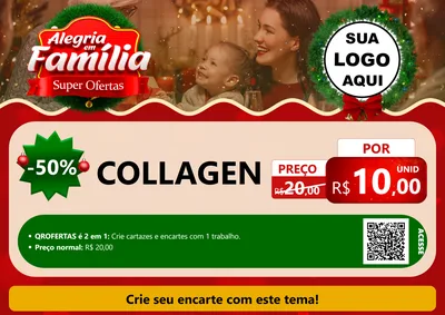 Modelo de Cartaz para Cartaz A4 Horizontal com o tema Alegria Em Família - Super Ofertas para Suplementos alimentares