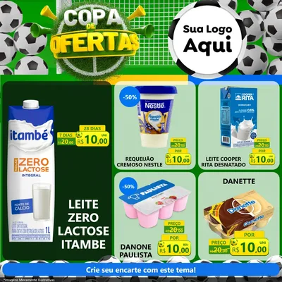 Modelo de Rede Social para Feed Facebook com o tema Copa De Ofertas para Frios e Laticínios