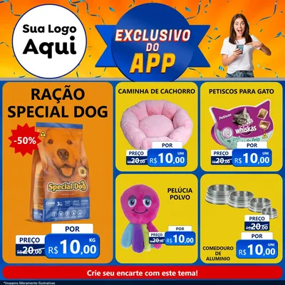 Modelo de Rede Social para Feed Facebook com o tema Exclusivo do Aplicativo para Pet Shop
