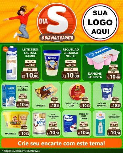 Modelo de Rede Social para Feed Instagram com o tema Dia S - O Dia Mais Barato para Frios e Laticínios