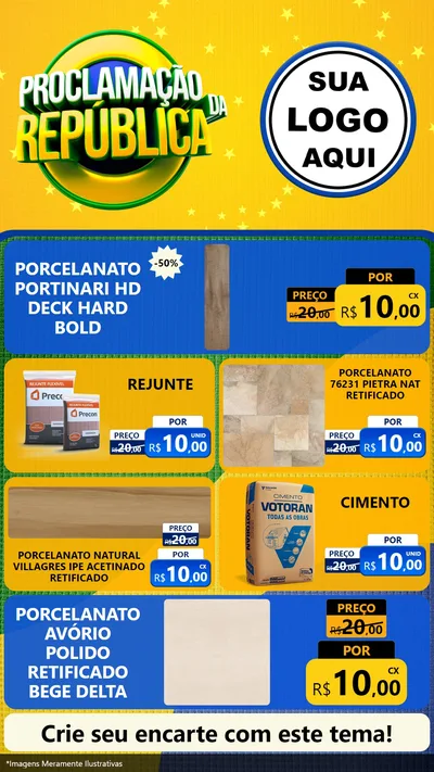Modelo de TV para TV Vertical com o tema Proclamação da República para Pisos e revestimentos