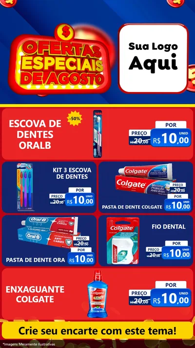 Modelo de TV para TV Vertical com o tema Ofertas Especiais de Agosto para Higiene Pessoal