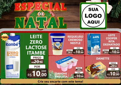 Modelo de Encarte para Encarte A4 Horizontal com o tema Especial de Natal para Frios e Laticínios