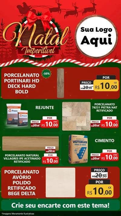Modelo de TV para TV Vertical com o tema Natal Imperdível para Pisos e revestimentos