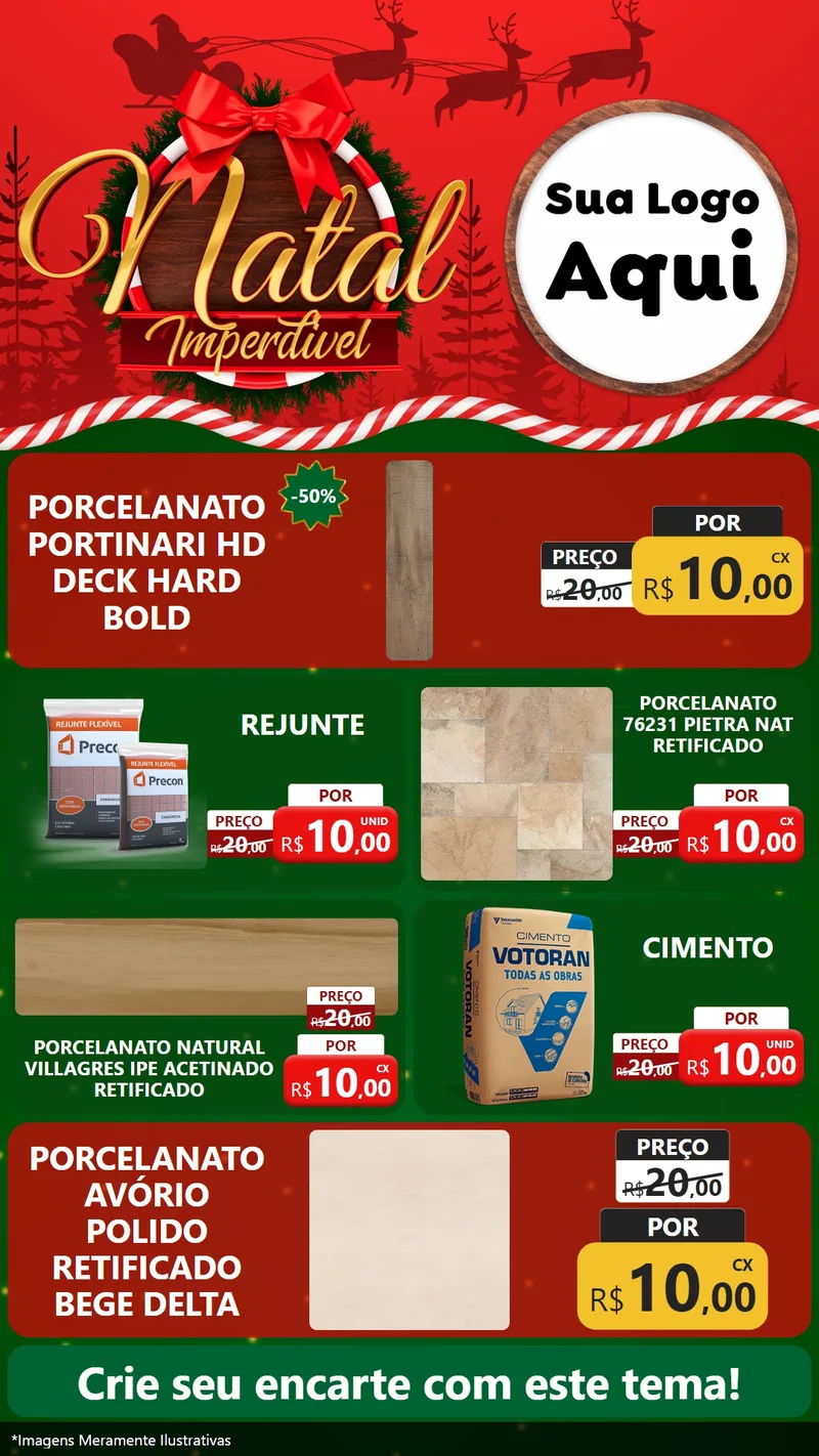 Modelo de TV para TV Vertical com o tema Natal Imperdível para Pisos e revestimentos
